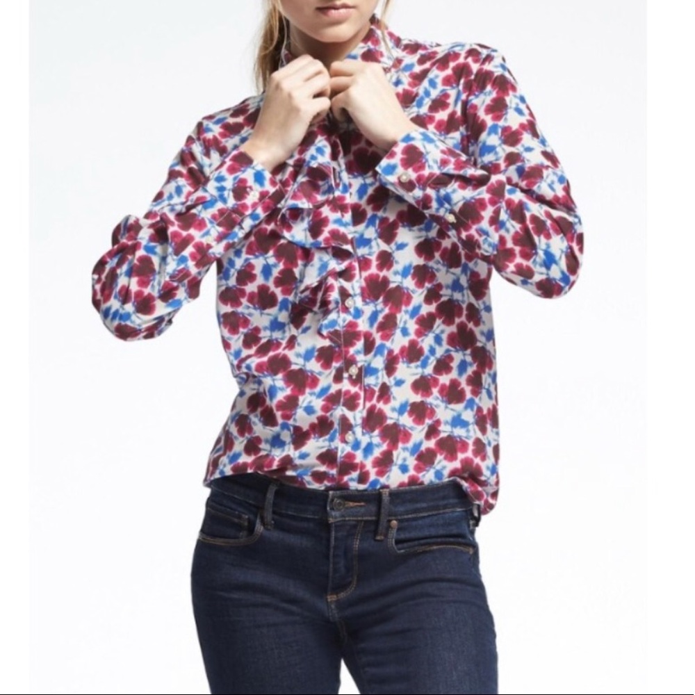 Banana Republic Floral Dillon Button Down Shirt